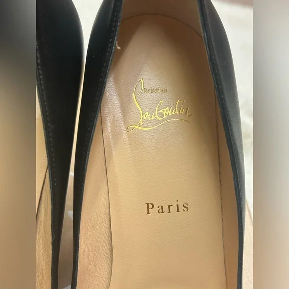 NWT Christian Louboutin Black Apostrophy Nappa Leather 85MM Pumps Size 40 - Picture 6 of 13